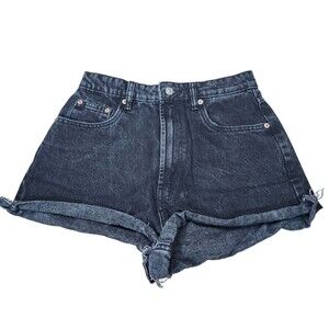 Zara Jean Shorts Womens Size 8 Black Cut-off